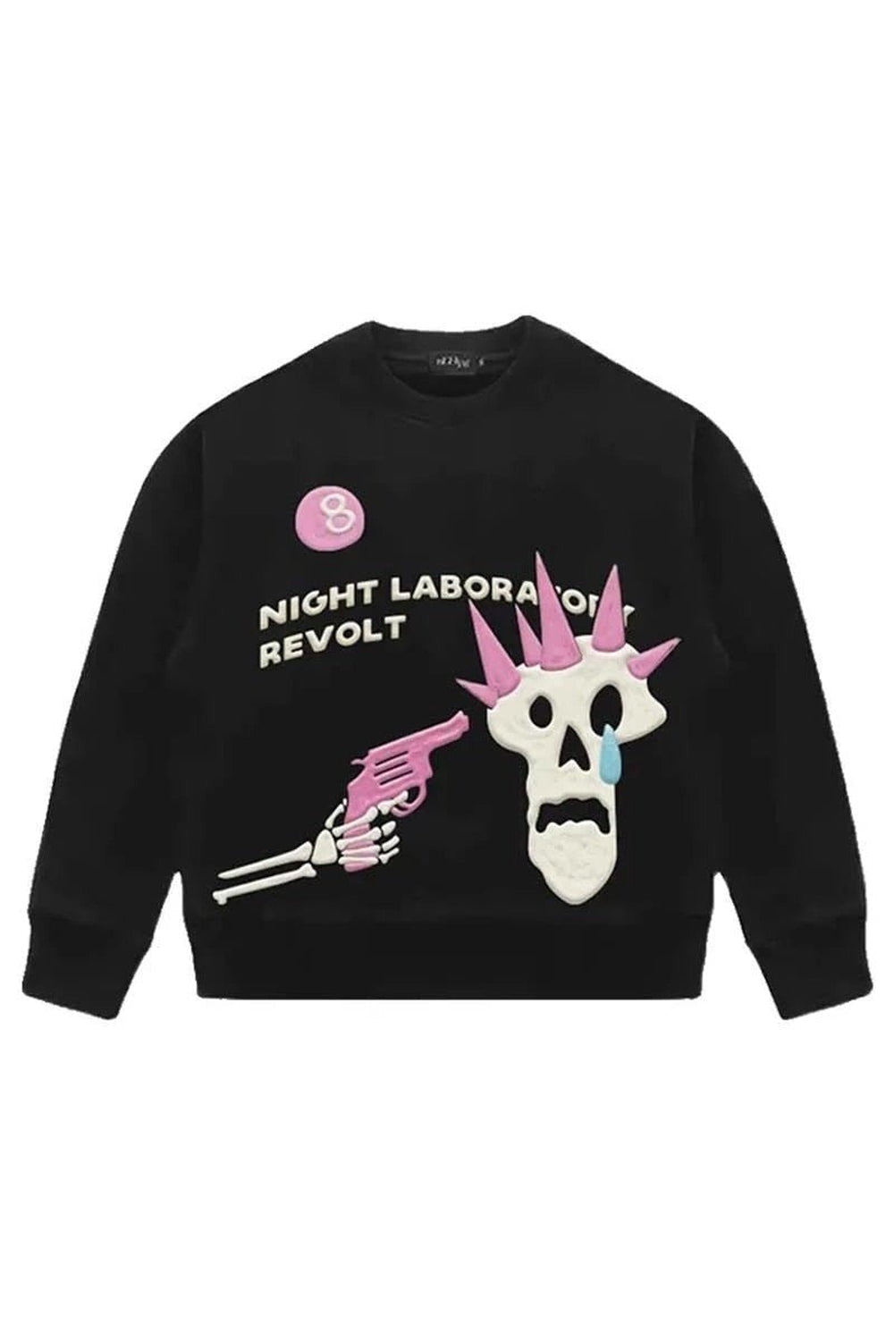 Black Dreamcore Pastel Skull Sweatshirt: Edgy & stylish.