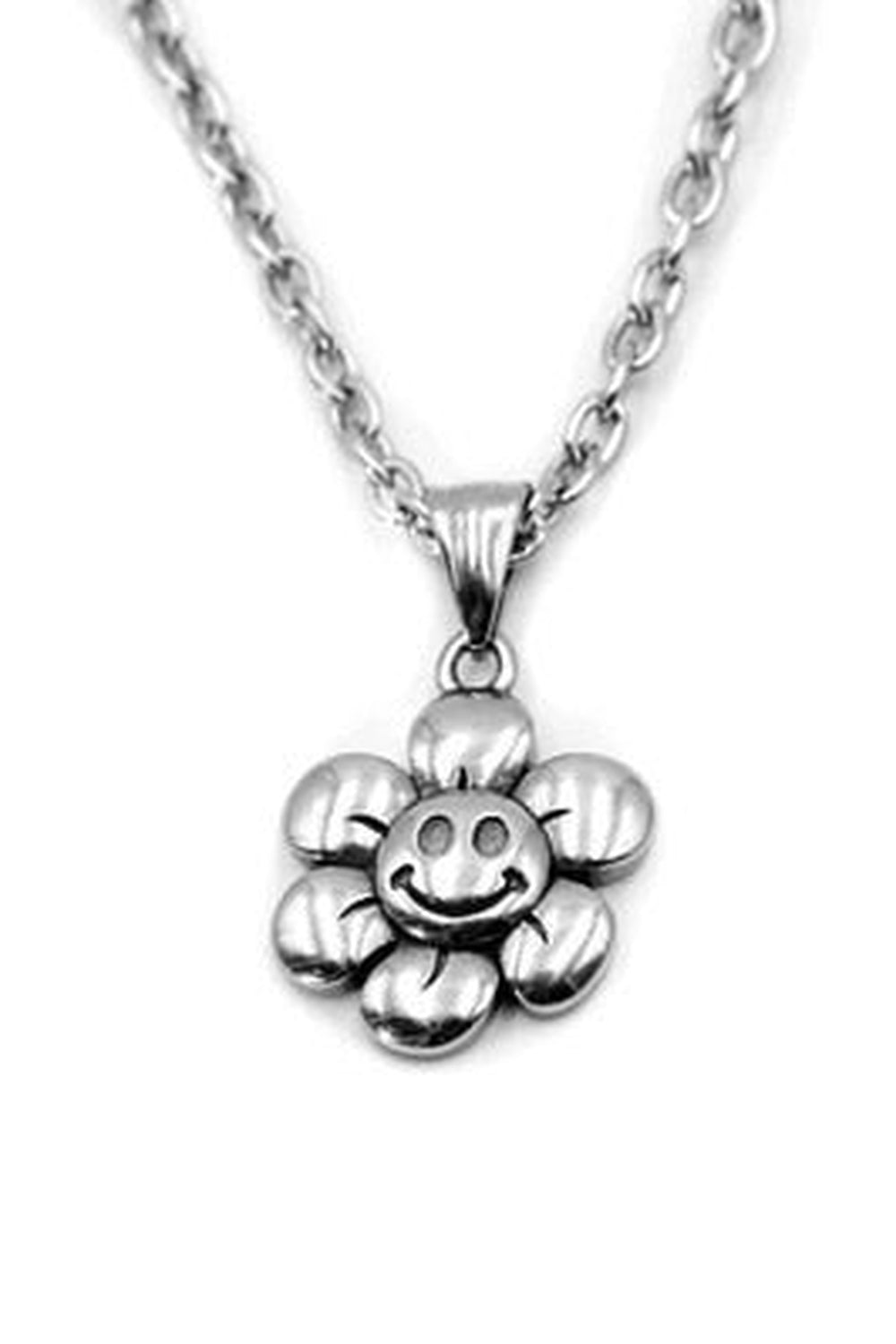 Butterfly skull flower necklace D with edgy aesthetic.