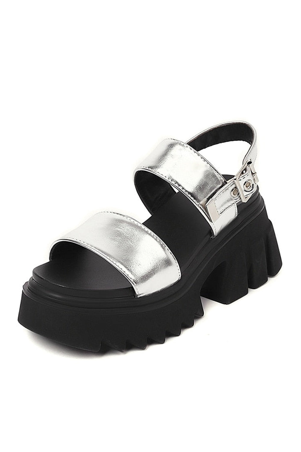 Silver Edgy Chunky Platform Shoes for bold fashionistas.