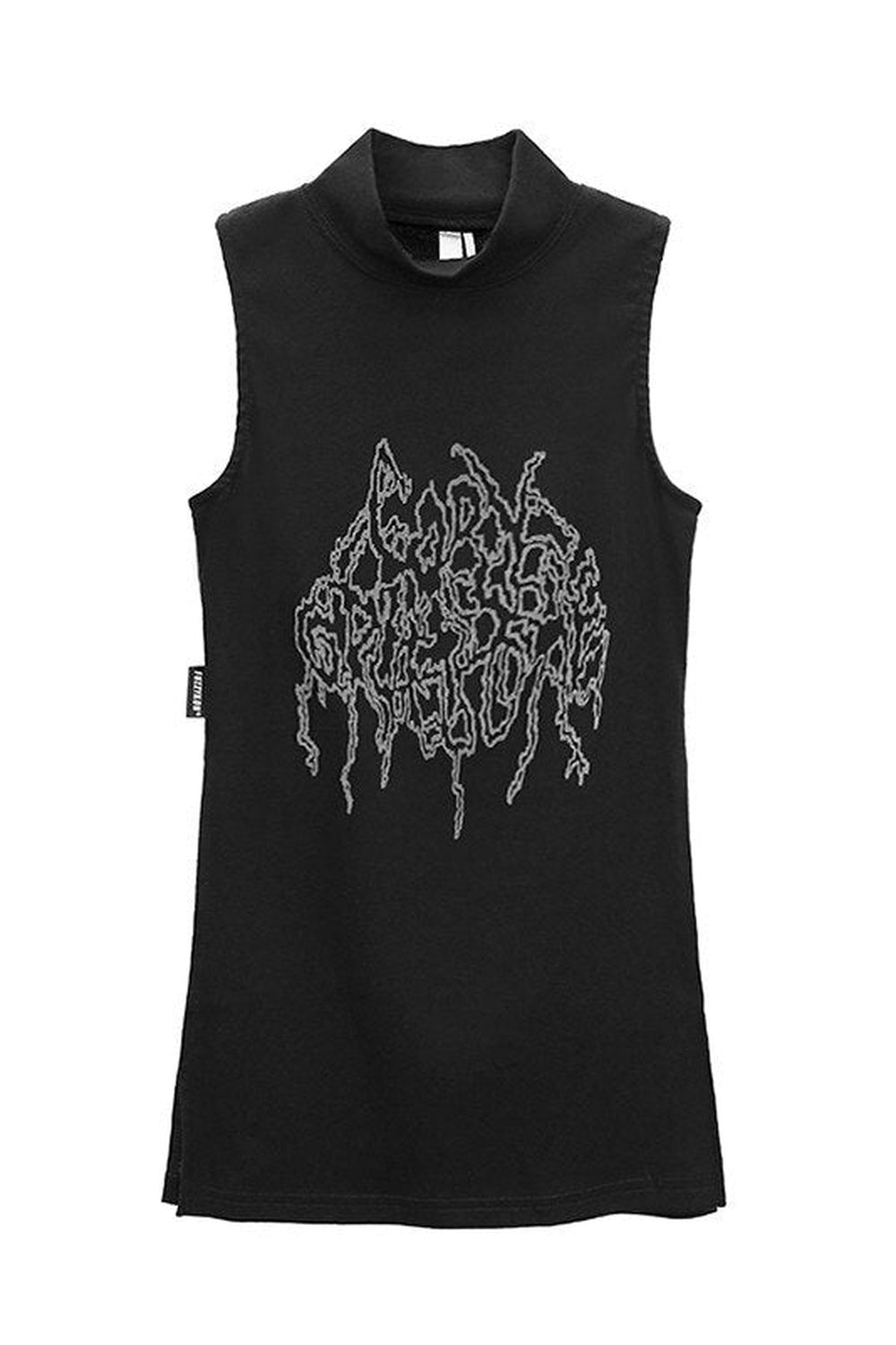 Edgy Style Black Tank Top in Black with attitude.