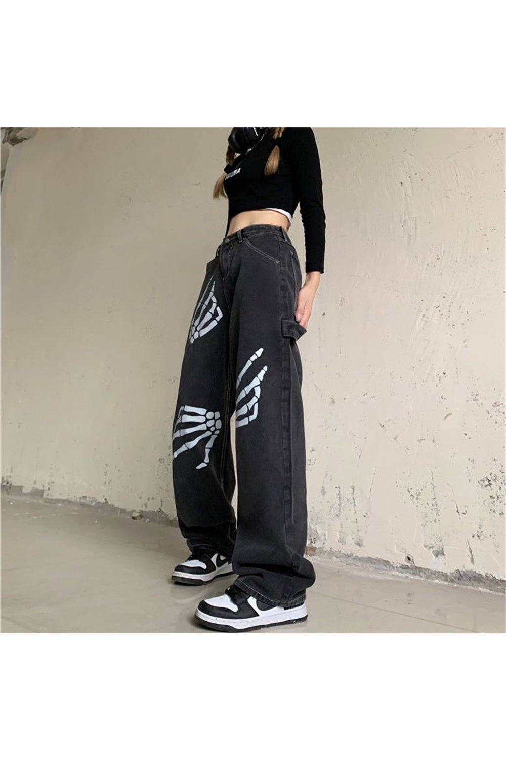 Egirl Goth Wide Leg Pants