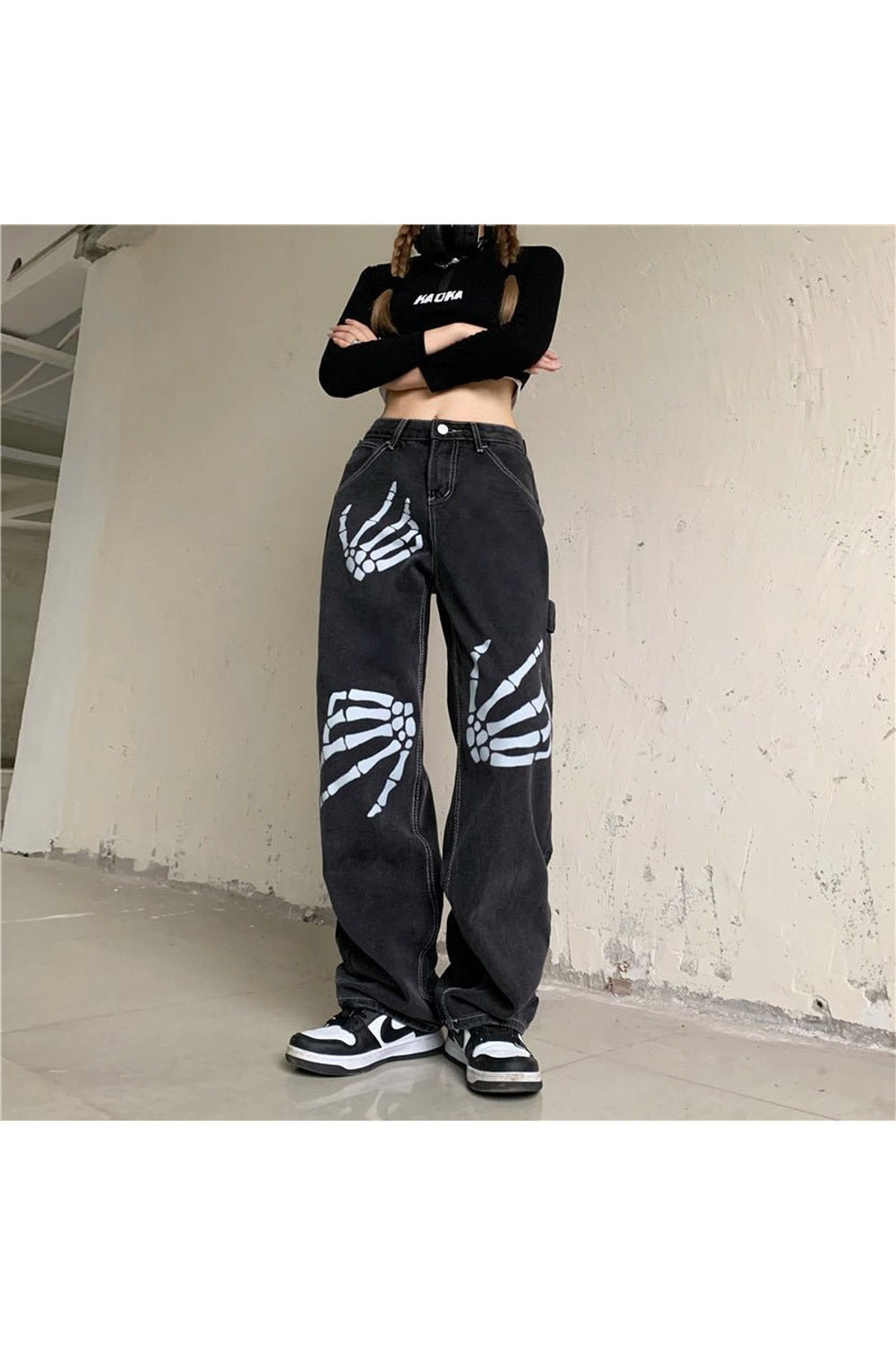 Egirl Goth Wide Leg Pants