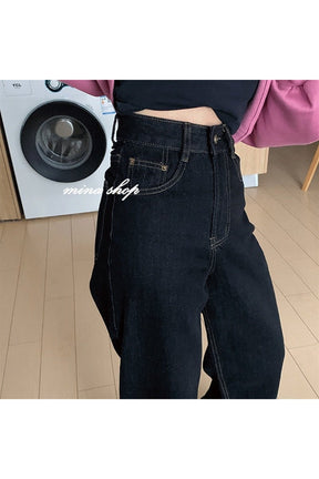 Egirl High Waist Black enim Pants