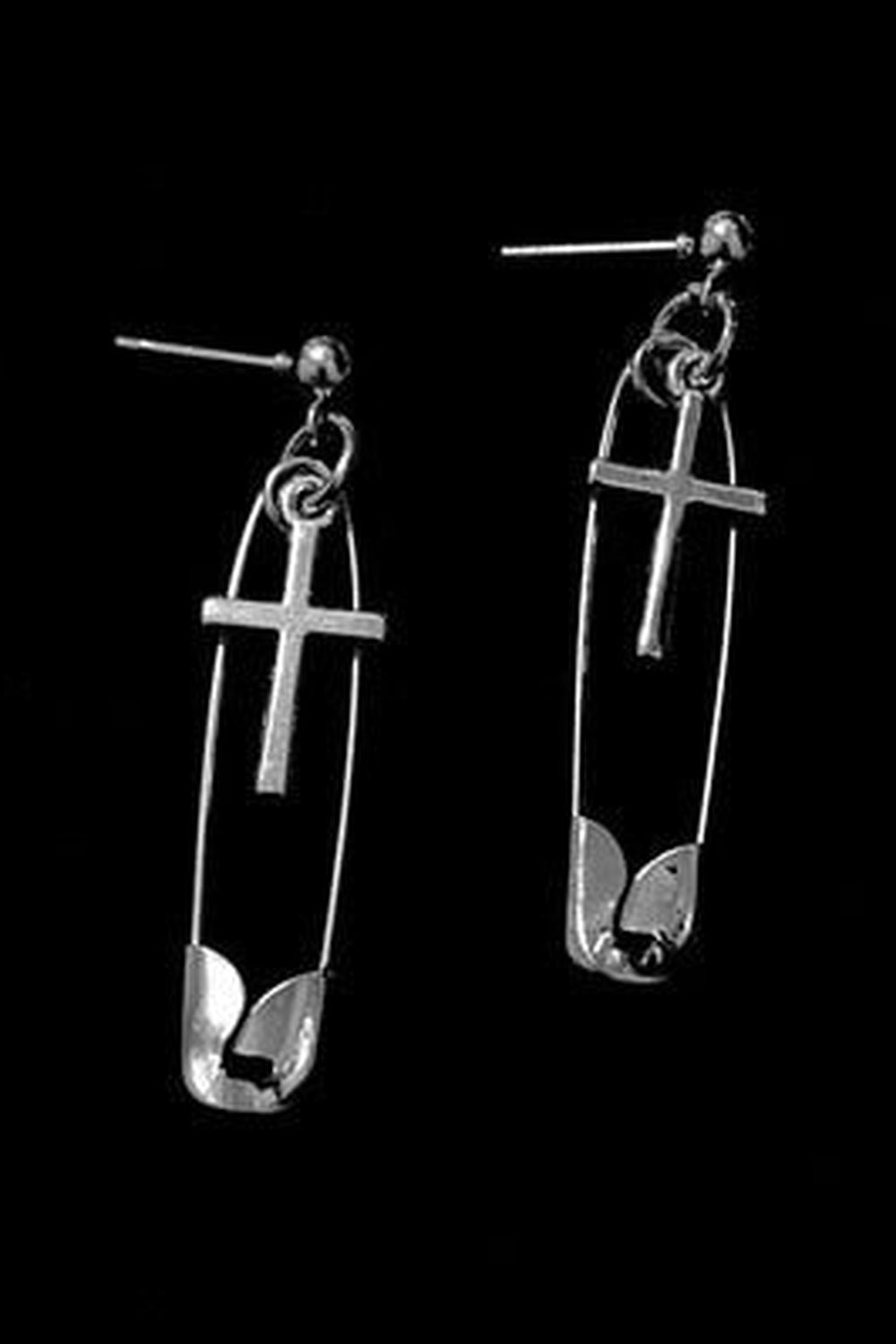 Egirl Metal Pins Earrings variant 2, edgy design.