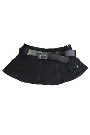 EGirl Mini Skirt with Skull Belt