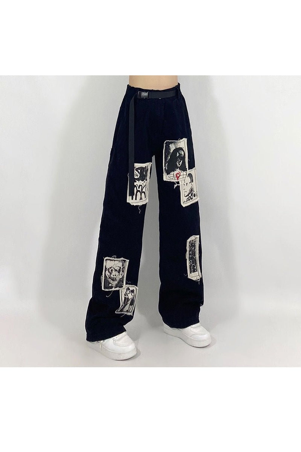 Trendy Egirl Oversize Pants in sleek Black style.