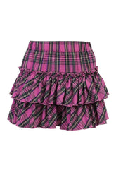 Pink Egirl Plaid Skirt in vibrant pink plaid.