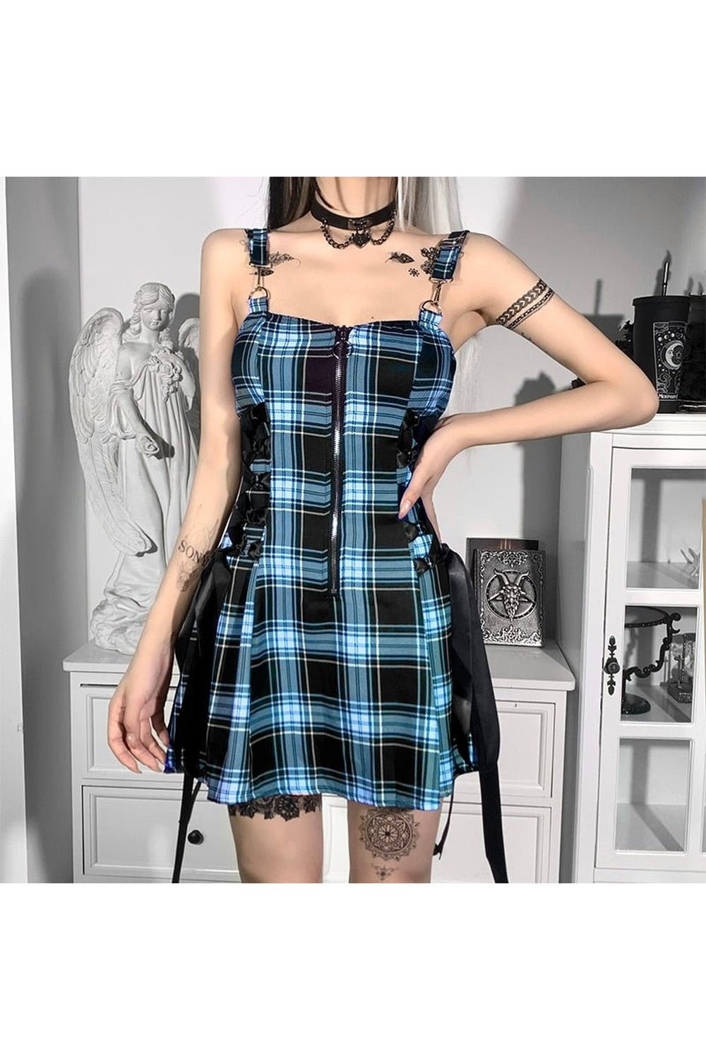 Egirl & Punk Plaid Dress