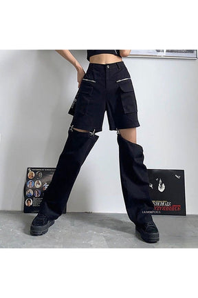 High Waist Black Egirl Pants with Style