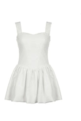 Elegant Bud Satin Dress in WHITE, luxurious.