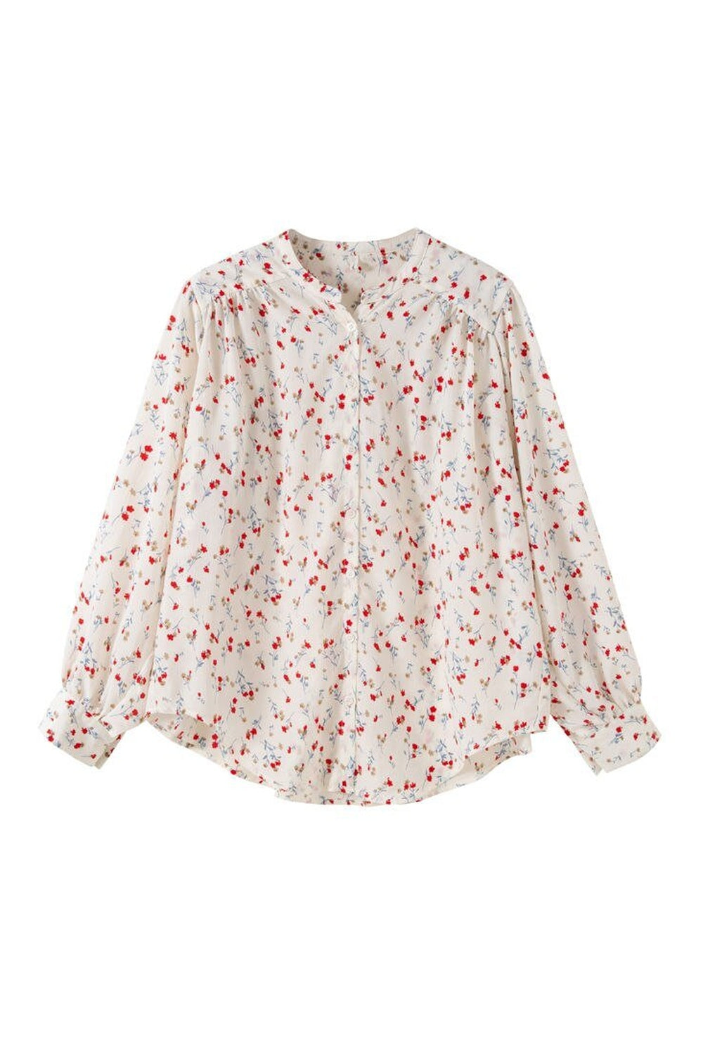 Elegant Floral V-neck Blouse