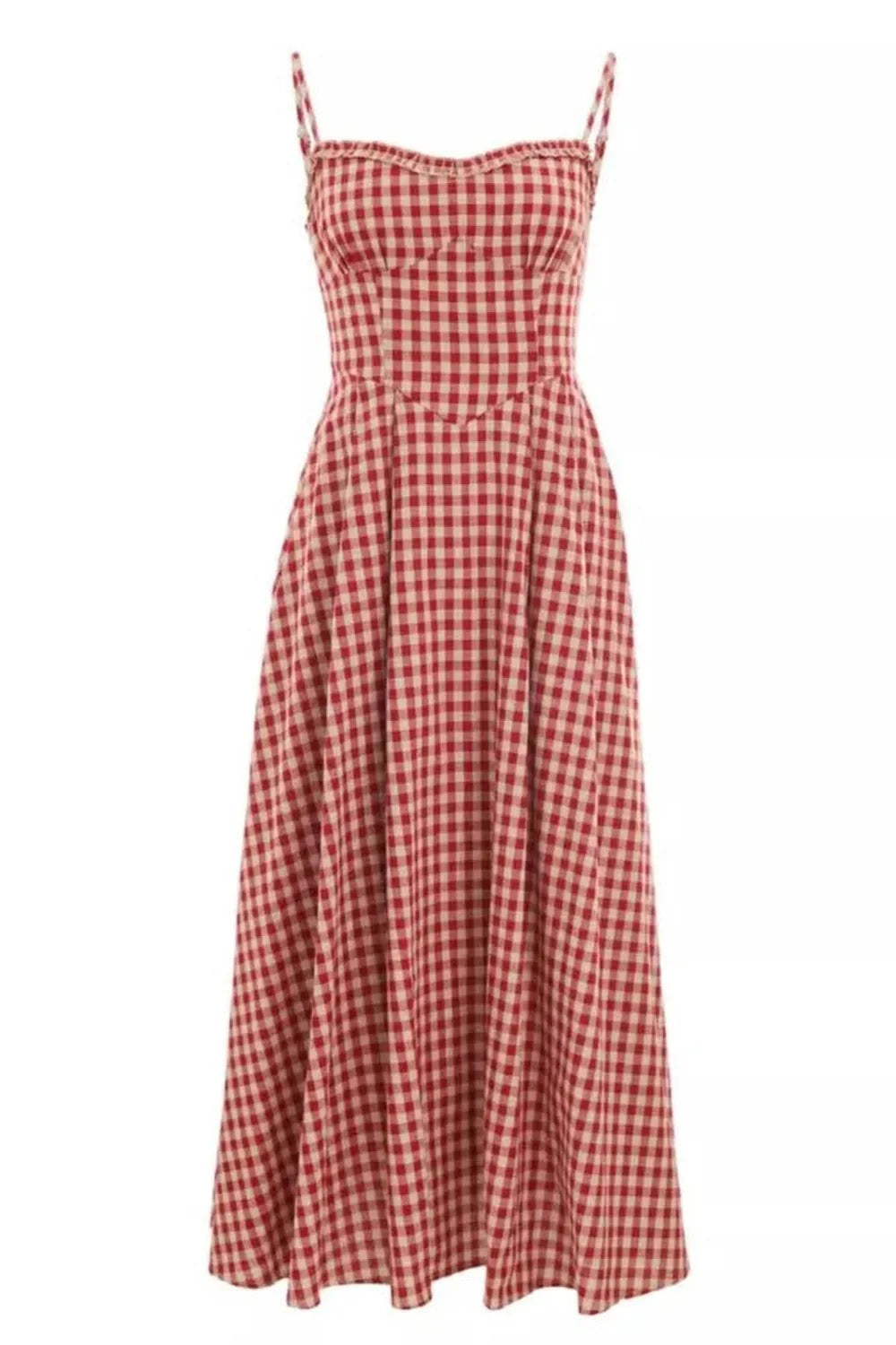 Elegant Plaid Midi Dress