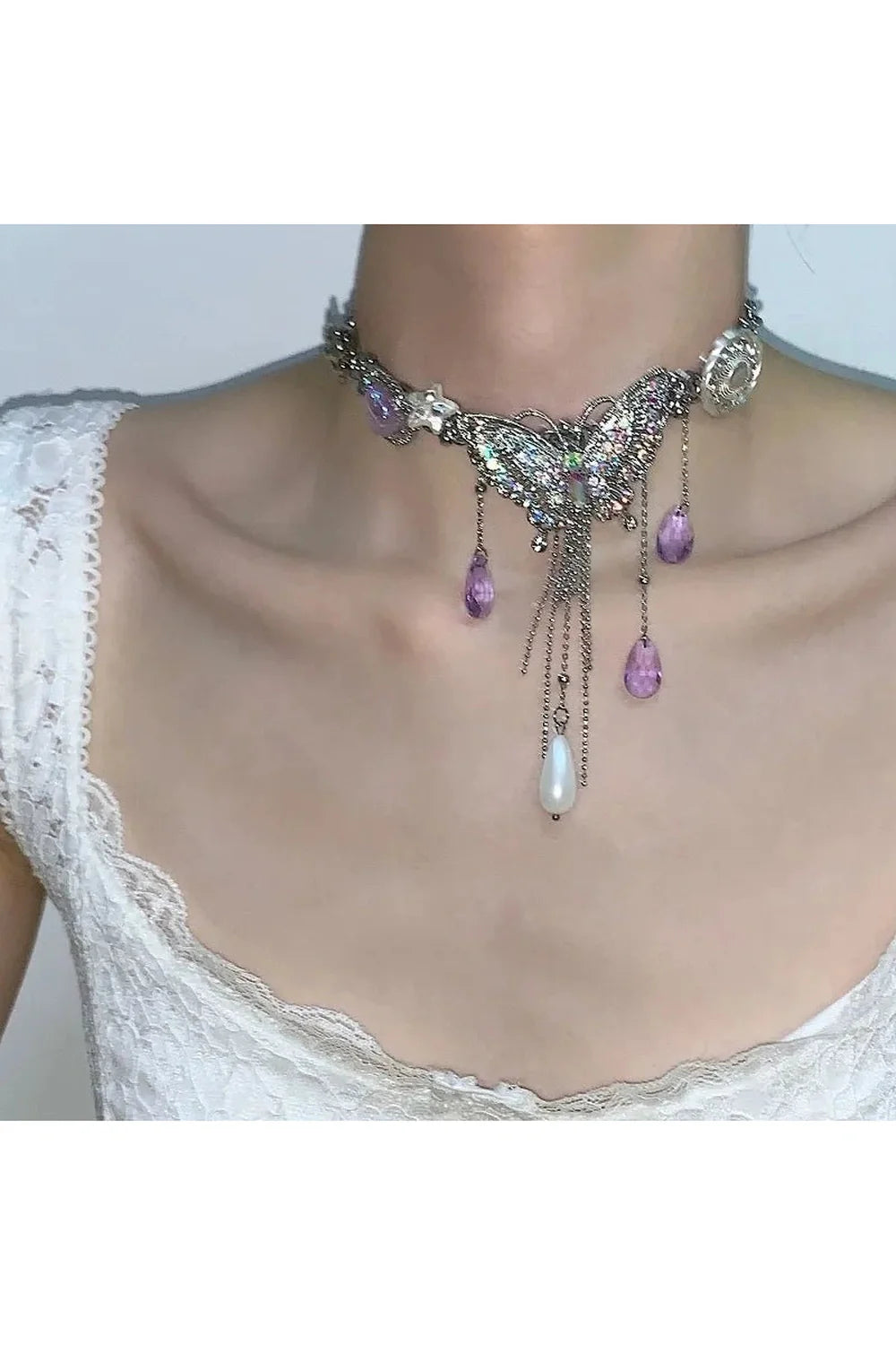 Enchanted Butterfly Crystal Choker