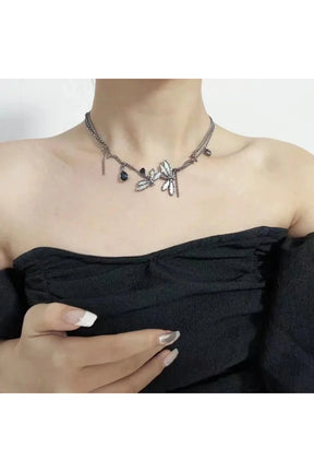 Enchanted Dragonfly Gothic Choker variant 1, elegant design.