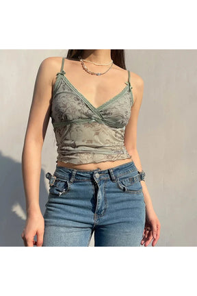 Enchanted Garden Lace Camisole Crop Top