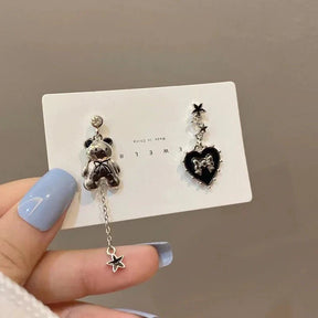 Enchanted Noir Charm Earrings in Gold-color, exquisite.