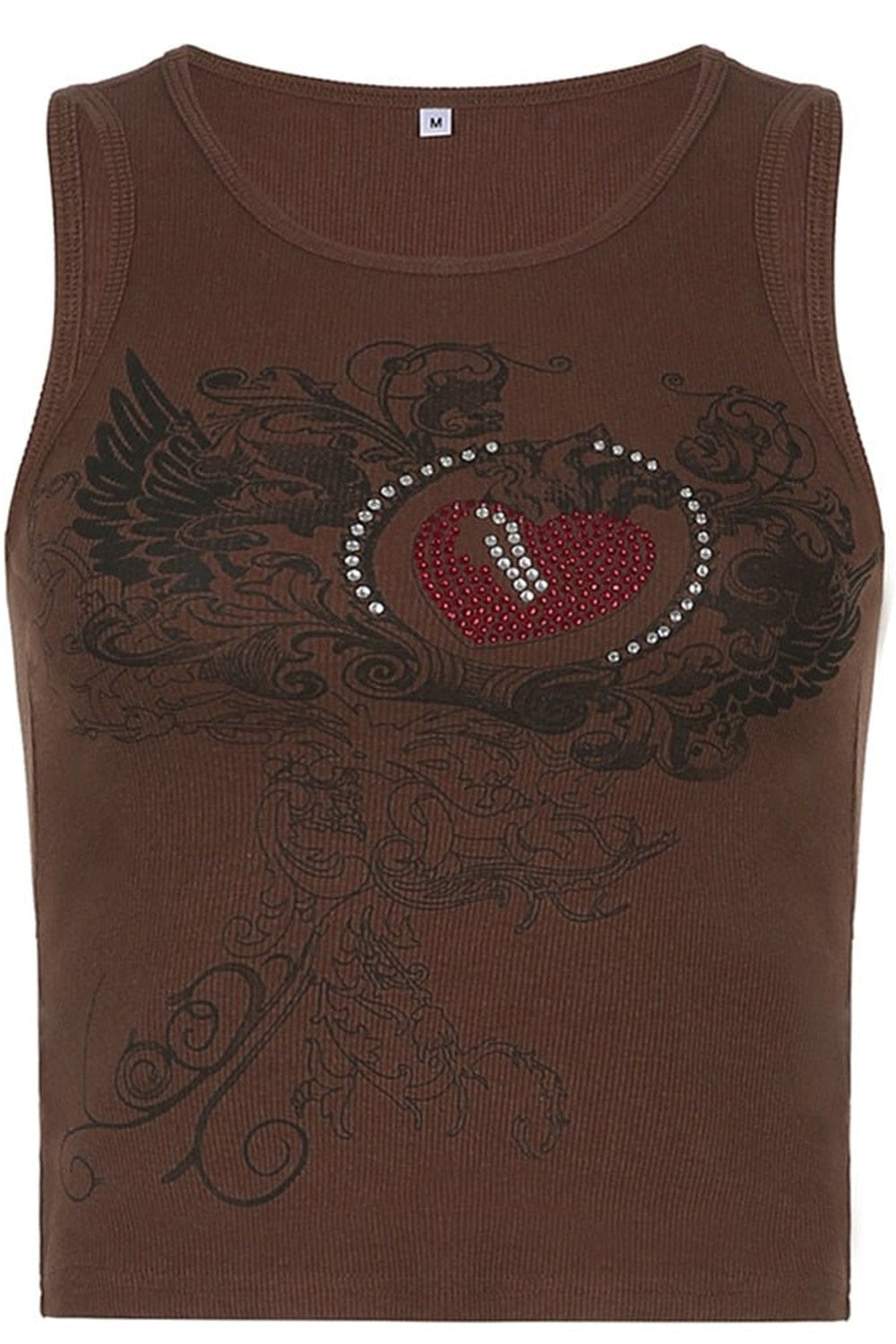 Brown Fairy Grunge Knit Crop Top with texture.