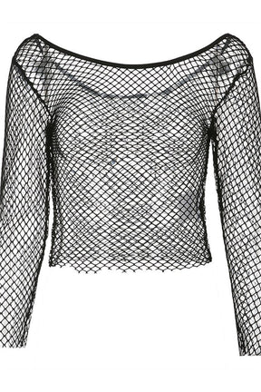 Stylish Fairy Grunge Crop Top with Black Net.