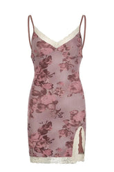 Pink Fairycore Floral Mini Dress exudes whimsical charm.