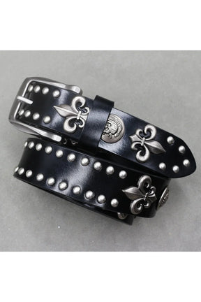 Fleur-de-Lis Studded Gothic Belt