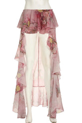 Pink Floral High-Low Fairy Skirt with elegance.