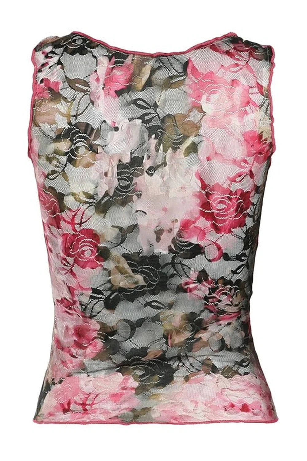 Floral Mesh Wrap Tank Top