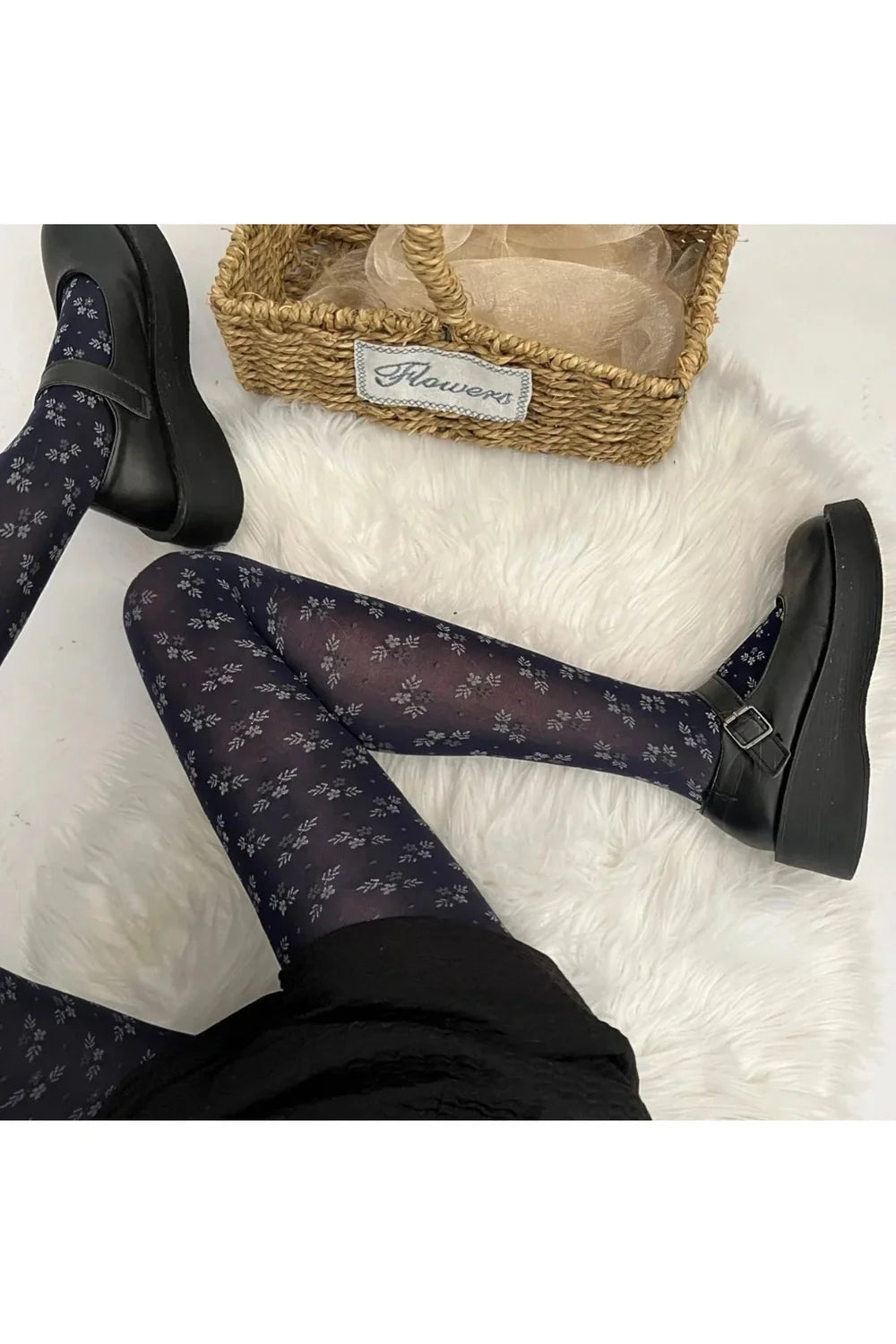 Floral Midnight Tights