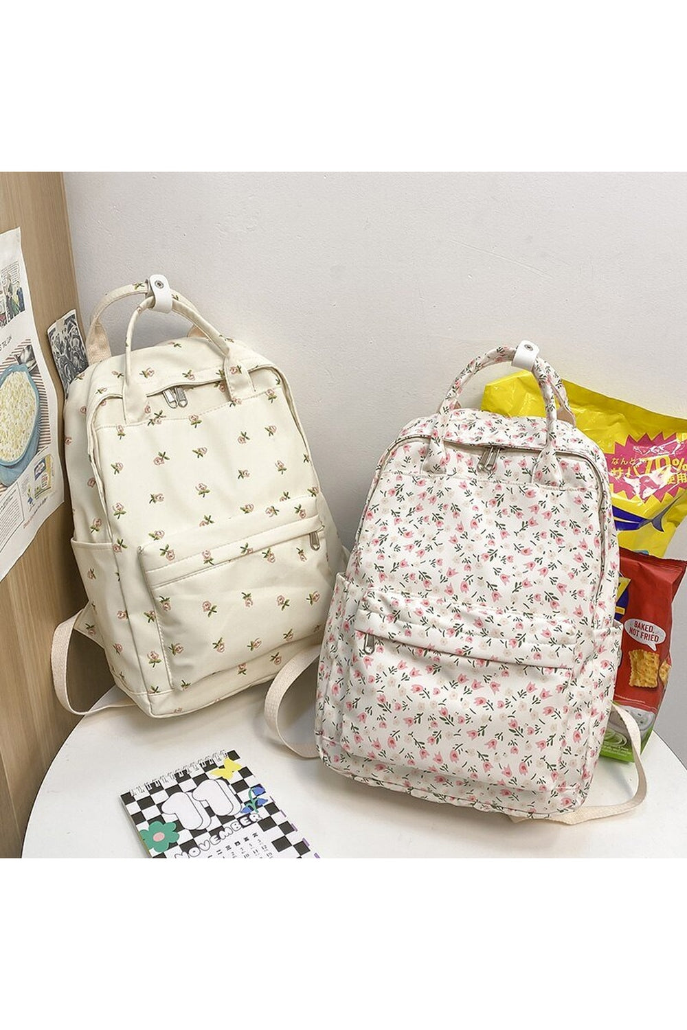 Floral Print Student Backpack