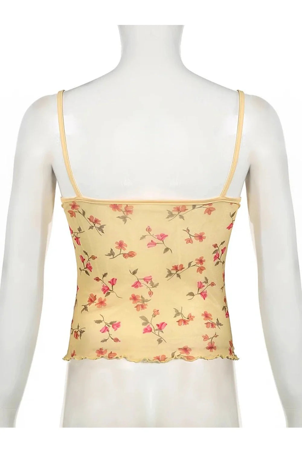 Floral Yellow Mesh Top