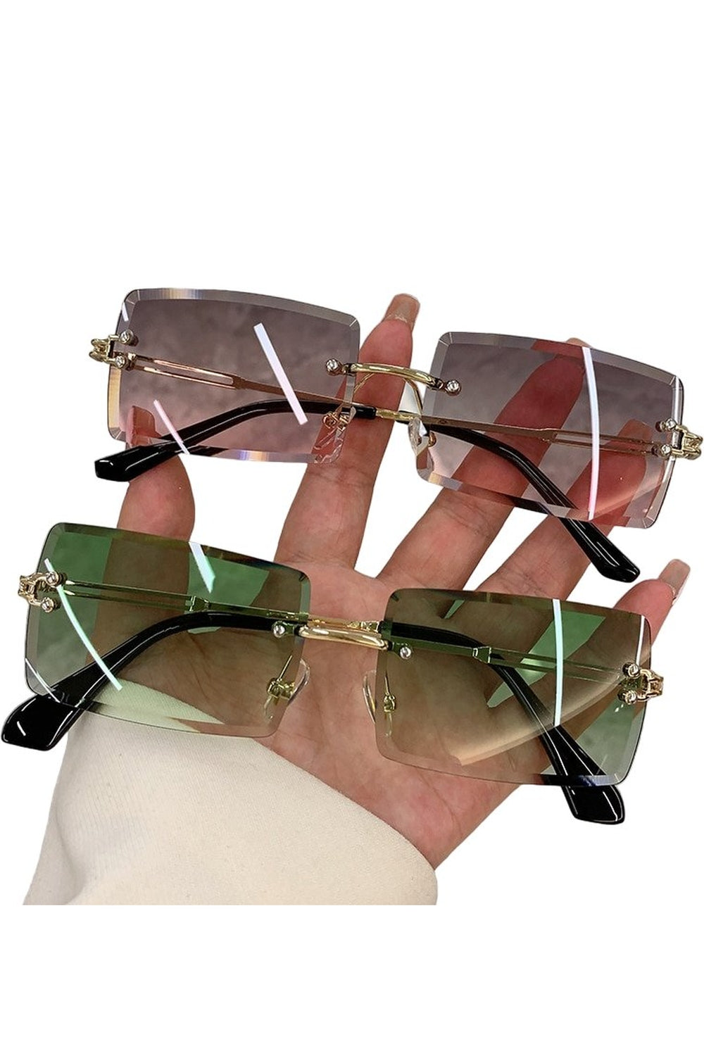 Frameless Rectangle Shades Sunglasses