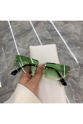 Frameless Rectangle Shades Sunglasses