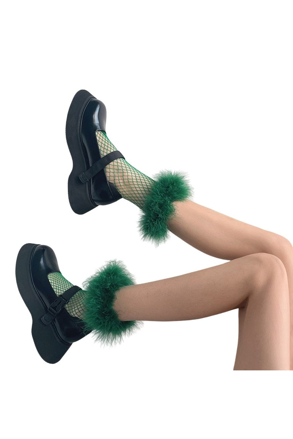 Furry Fishnet Party Socks