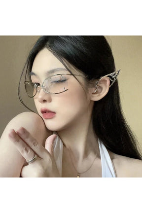 Futuristic Cat Eye Metal Sunglasses