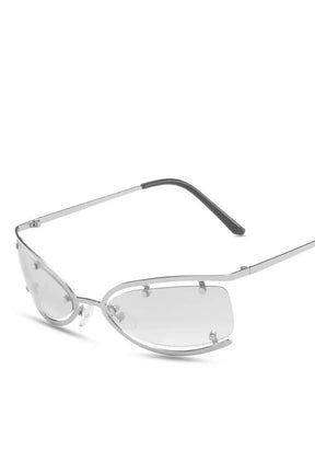 Futuristic Cat Eye Metal Sunglasses