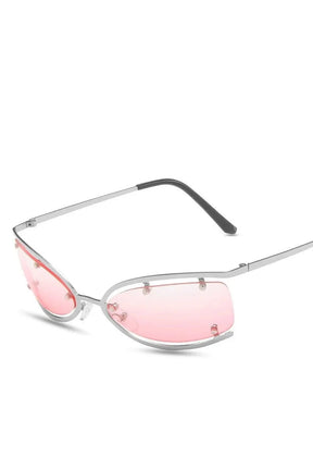 Futuristic Cat Eye Metal Sunglasses