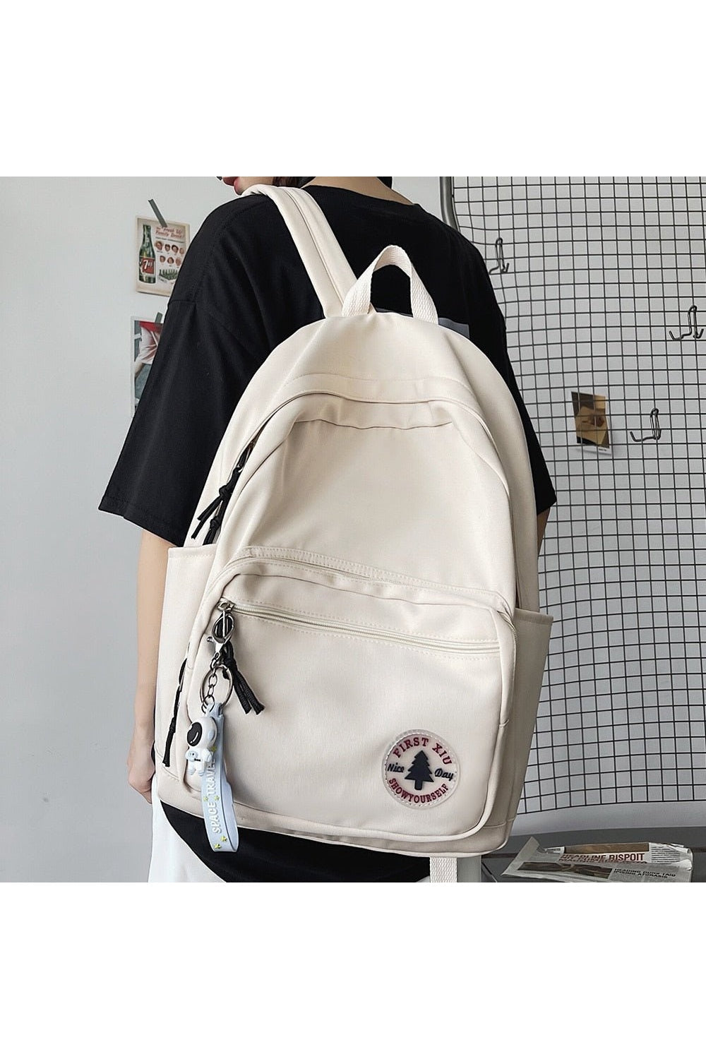 Girl Solid Color School Bag  Backpack