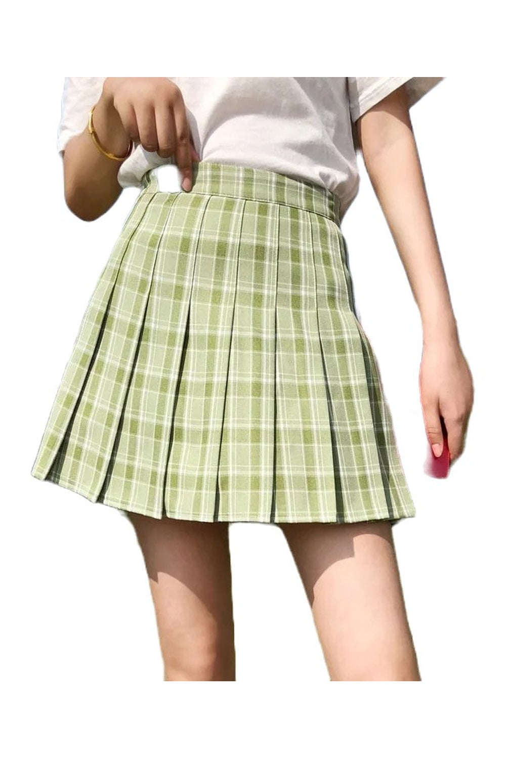 Mini skirt: Girls Dance Y2K in vibrant Green.