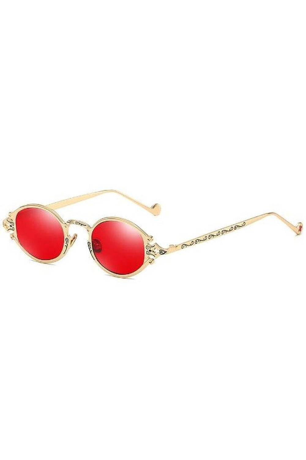 Gold Color Oval Sunglasses