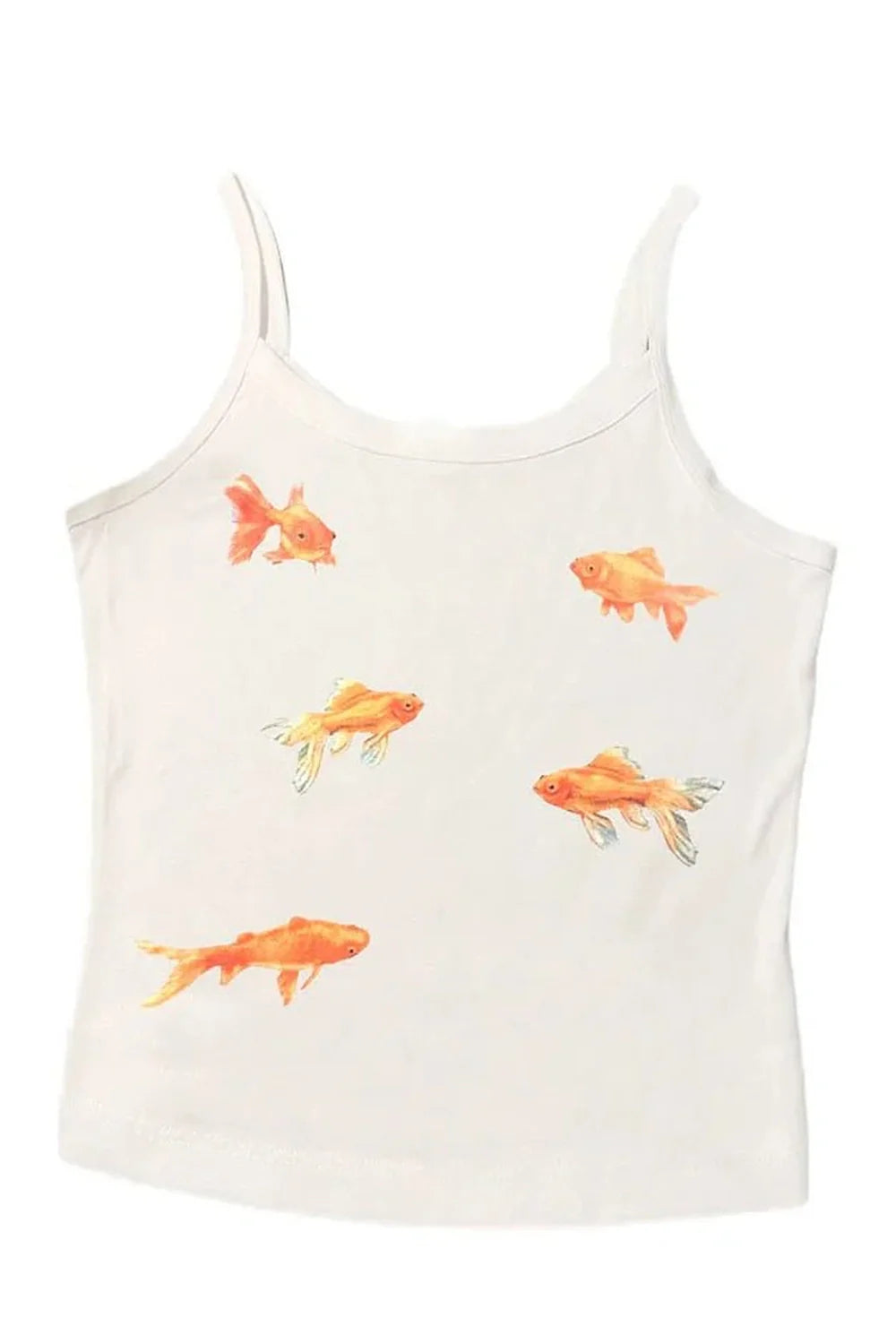 White Goldfish Serenity Tank Top with elegance.