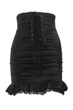 Stylish Goth Black Bodyco Skirt in black.