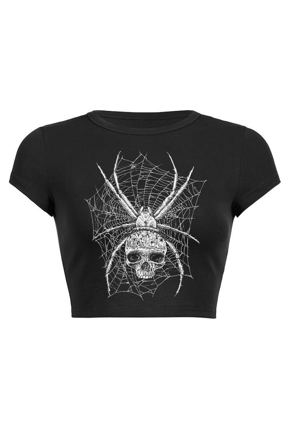 Skull-print Goth crop top variant "1" style.