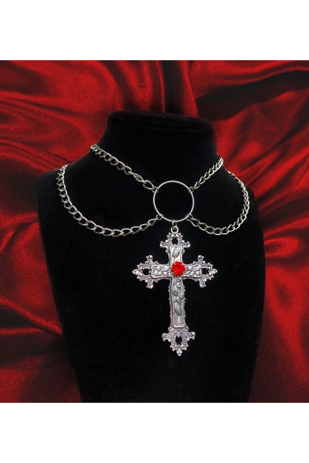 Goth Hyperbole Cross Necklace in Default Title, edgy.