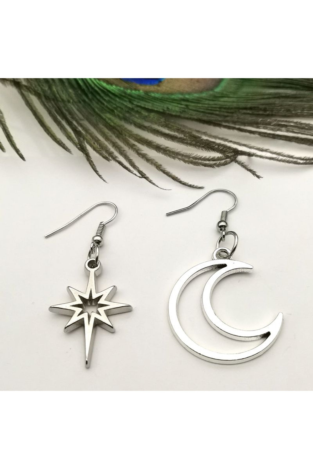 Goth Moons Stars Charm Earrings Variant 4, celestial-inspired design.