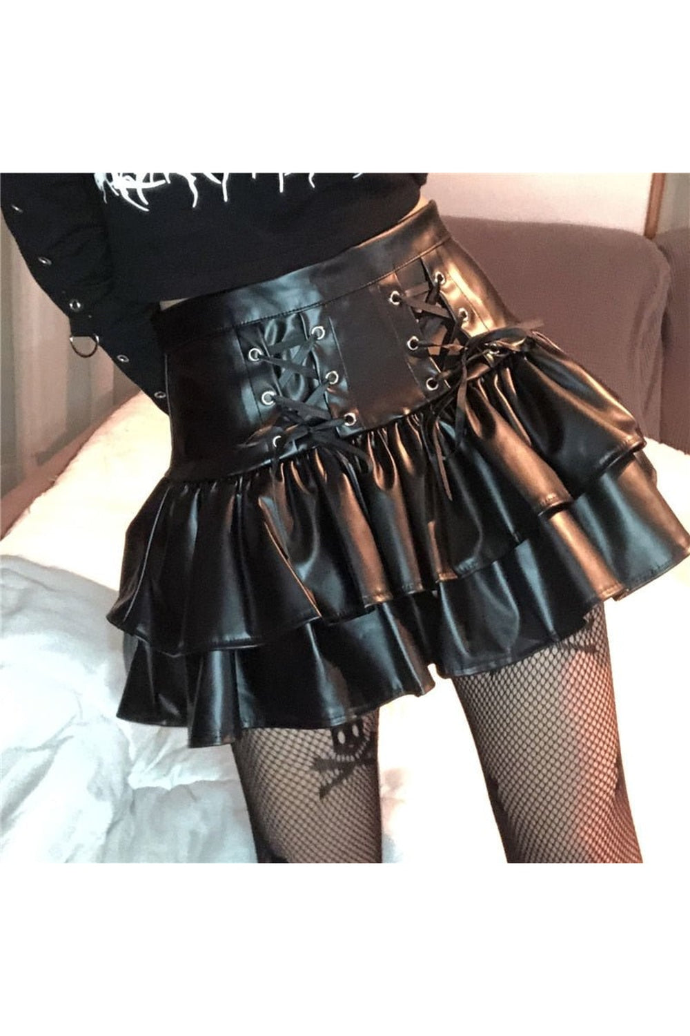 Goth & Punk PU Skirt