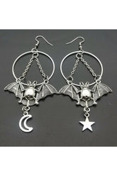 Goth Star and Bat Dangles Earrings