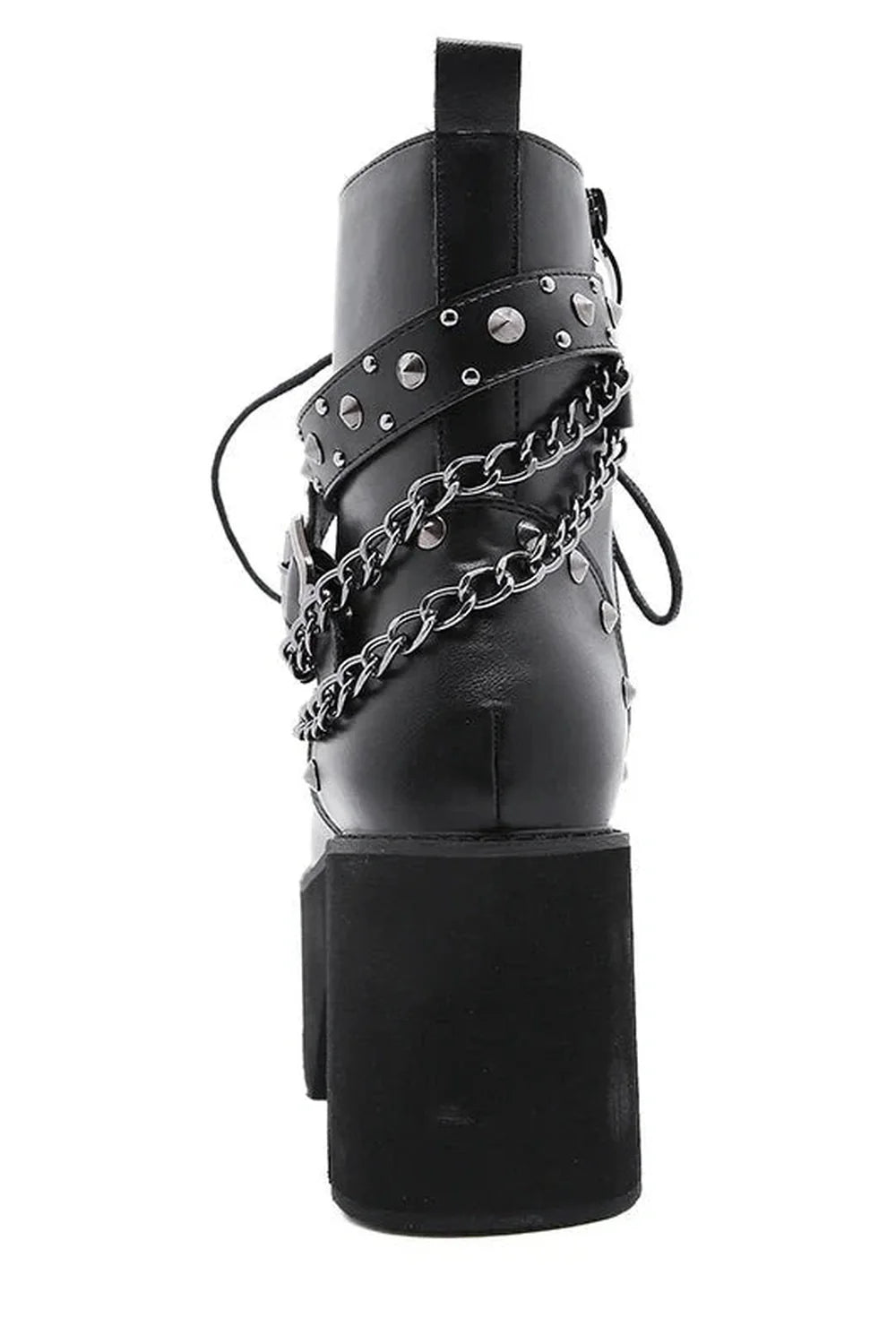 Gothic Black Rivets Ankle Boots