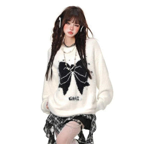 Gothic Bow Fluffy Sweater