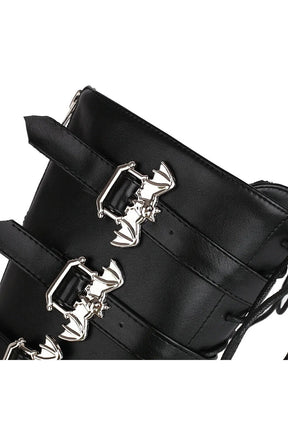 Stylish Gothic Chunky Motorcycle Boots in Glossy PU.