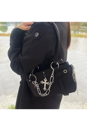 Gothic Cross Chain Shoulder Bag