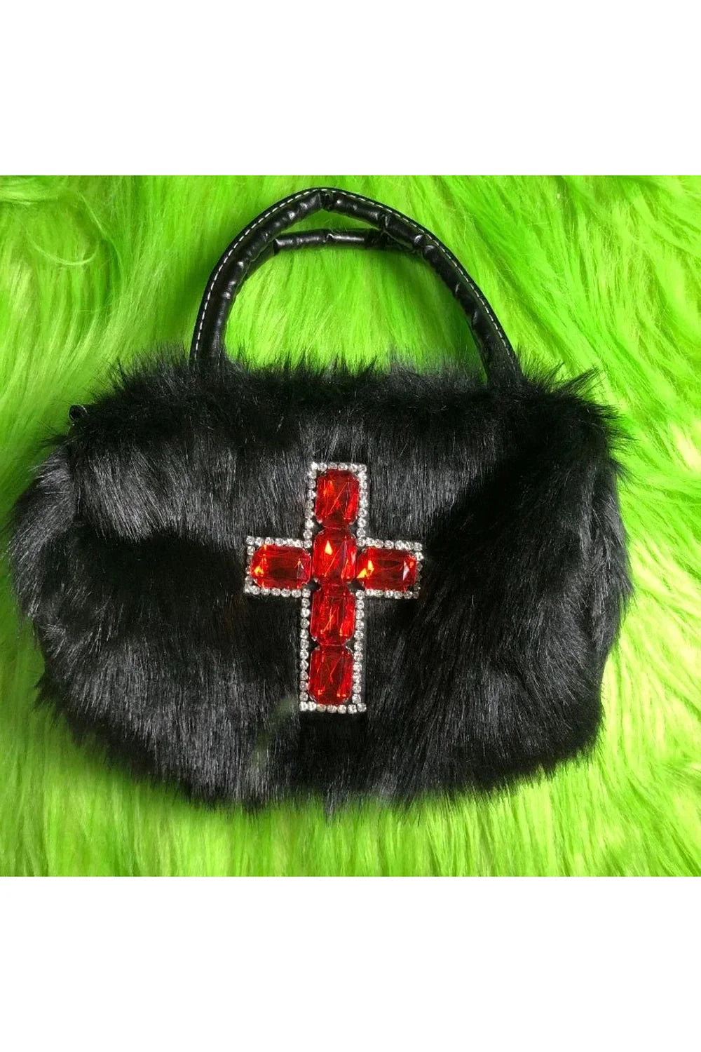 Black Gothic Cross Shoulder Bag with intricate design.